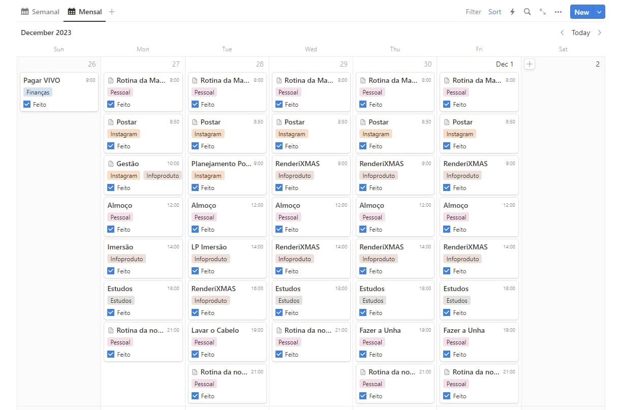 Template Notion de Calendário geral