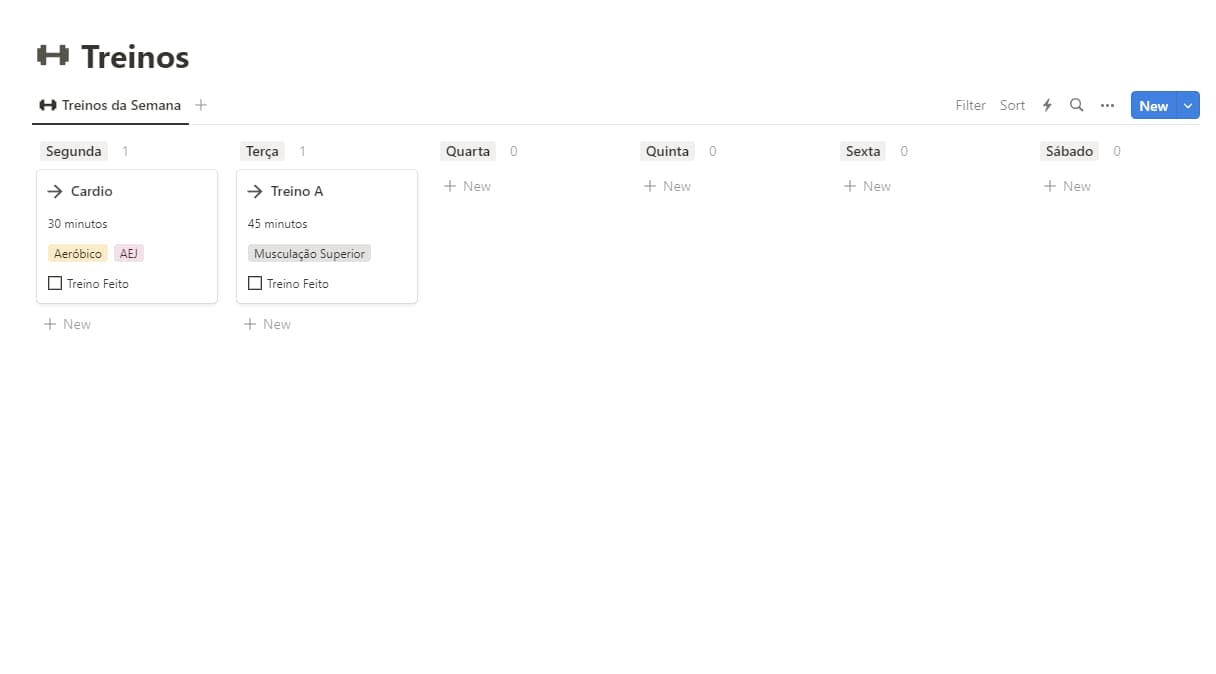 Template Notion de Treinos